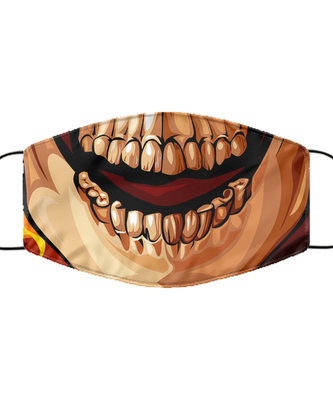 Halloween Face Mask - Horror Mask - Reusable & Washable 2 Layers Germ Protection