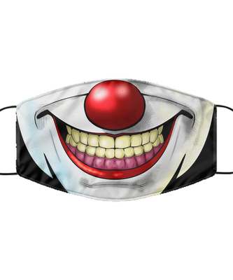 Halloween Face Mask - Horror Mask - Reusable & Washable 2 Layers Germ Protection