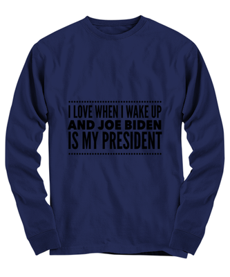 Joe Biden New President Long Sleeve Shirt Navy Blue - 