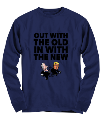 Funny Joe Biden Long Sleeve Shirt Navy Blue - 