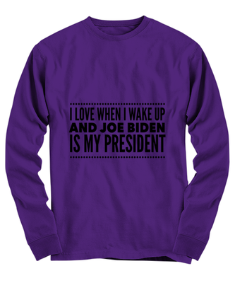 Joe Biden New President Long Sleeve Shirt Purple - 