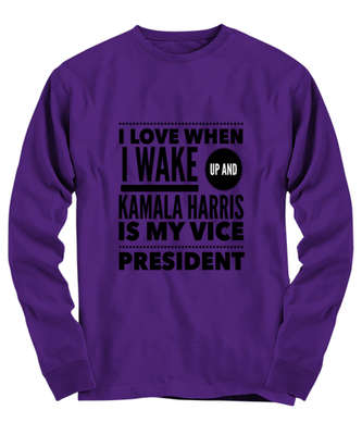 Kamala Harris Vice President Long Sleeve Shirt Purple - 