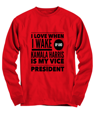 Kamala Harris Vice President Long Sleeve Shirt Red - 