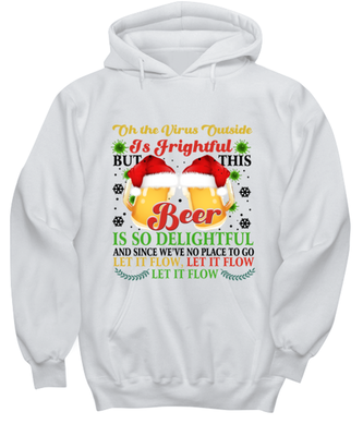 Funny Christmas Hoodie For Beer Lovers (White)