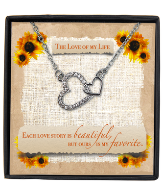 Valentine's Day Gifts For Her, Wife, Fiance, Girlfriend, Women | Luxury Silver-Plated Heart Necklace | Message Card 