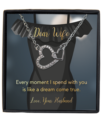 Valentine's Day Gifts For Her, Wife, Women | Luxury Silver-Plated Heart Necklace | Message Card 