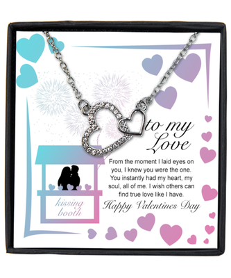 Valentine's Day Gifts For Her, Wife, Fiance, Girlfriend, Women | Luxury Silver-Plated Heart Necklace | Message Card 