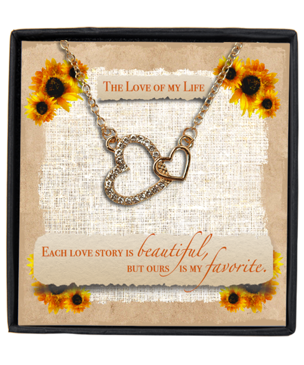 Valentine's Day Gifts For Her, Wife, Fiance, Girlfriend, Women | Luxury Gold-Plated Heart Necklace | Message Card "Each Love Story Is Beautiful"