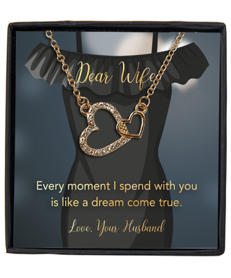 Valentine's Day Gifts For Her, Wife, Women | Luxury Gold-Plated Heart Necklace | Message Card 