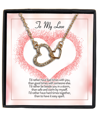 Valentine's Day Gifts For Her, Wife, Fiance, Girlfriend, Women | Luxury Gold-Plated Heart Necklace | Message Card 