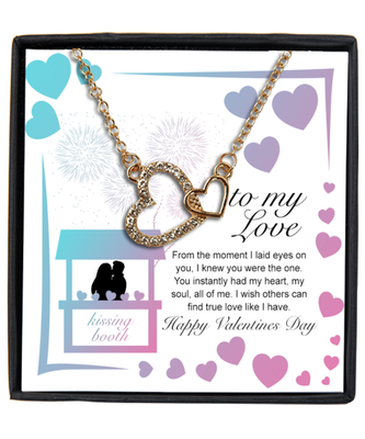 Valentine's Day Gifts For Her, Wife, Fiance, Girlfriend, Women | Luxury Gold-Plated Heart Necklace | Message Card 