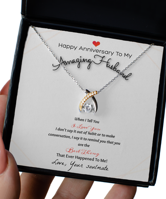 Happy Anniversary For Husband From Soulmate Wishbone Gold Necklaces