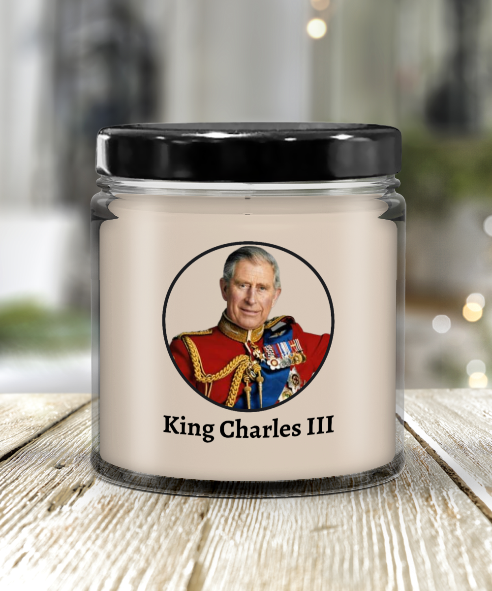 King Charles III Coronation Soy Candle - RIP Queen Elizabeth II Commemorative Memorial Candle - Hail King Charles III