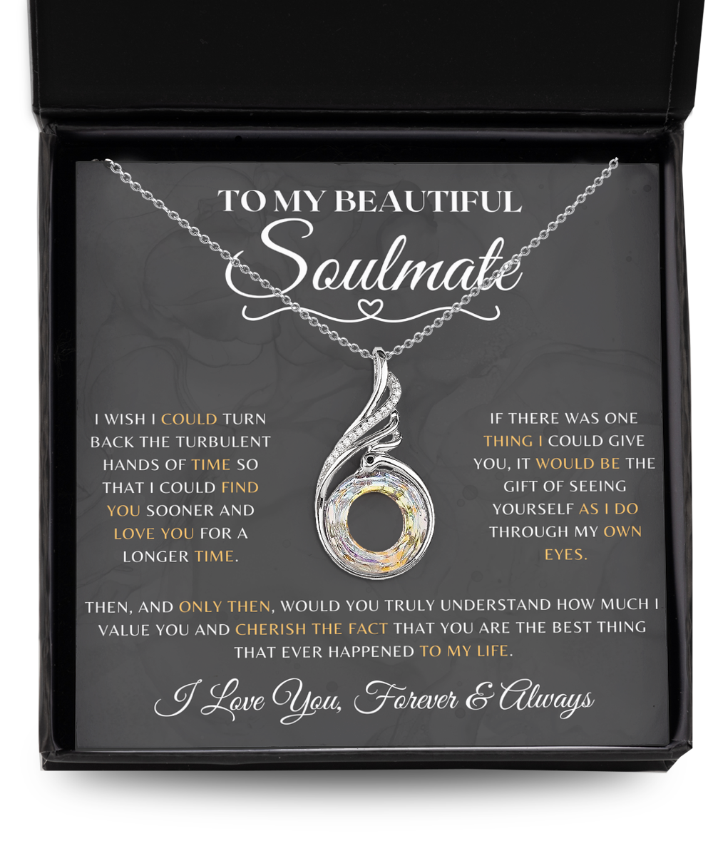 Soulmate Necklace With Message Card, Phoenix Necklace, Soulmate Birthday, Soulmate Anniversary, Soulmate Christmas, Jewelry Necklace