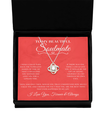 Soulmate Necklace With Message Card, Soulmate Birthday, Soulmate Anniversary, Soulmate Christmas, Rose Gold Necklace