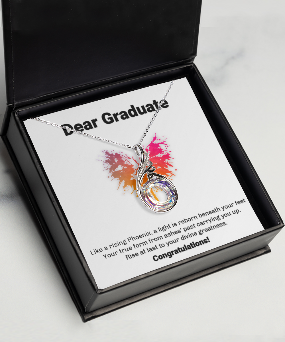 Phoenix Necklace Men - Graduation Necklace For Her - Phoenix Jewelry - PhD Master's Degree Graduation Gift