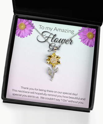 Flower Girl Necklace Bracelet Set (Sold Separately), Flowergirl Thank You