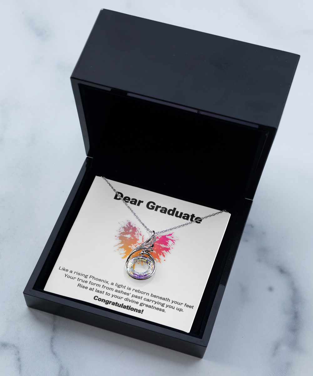 Phoenix Necklace Men - Graduation Necklace For Her - Phoenix Jewelry - PhD Master's Degree Graduation Gift