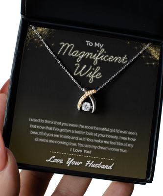Happy Anniversary For Wife Gold Wish Necklaces For Her Women From Husband