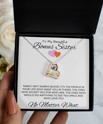 Bonus Sister Gift - Sister in Law Gift, personalized gift for women for her ,Christmas gift ,birthday gift, crystals jewelry,best friend gift