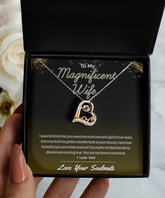 Anniversary Gift For Wife Jewelry Gold Heart Necklaces