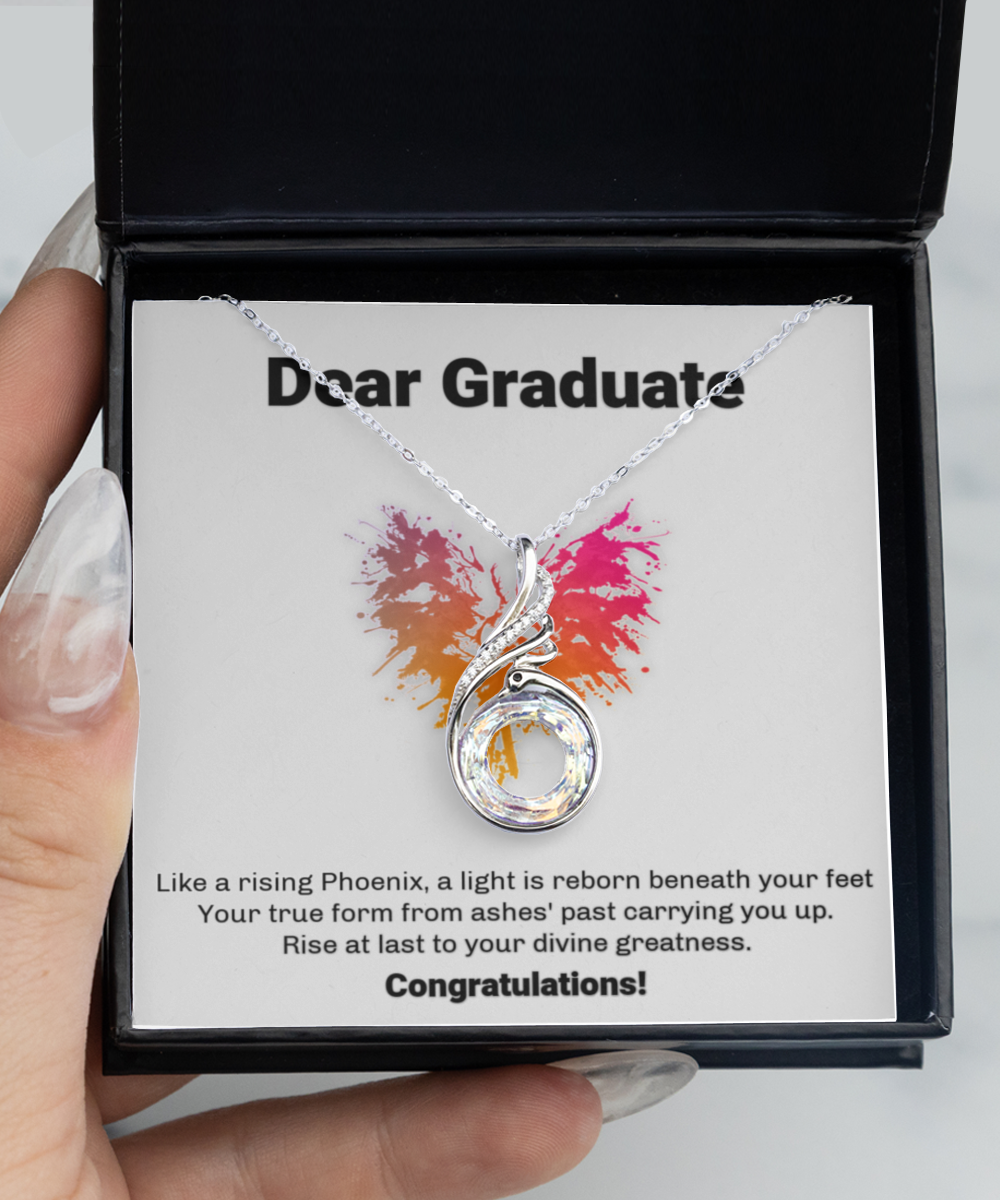 Phoenix Necklace Men - Graduation Necklace For Her - Phoenix Jewelry - PhD Master's Degree Graduation Gift