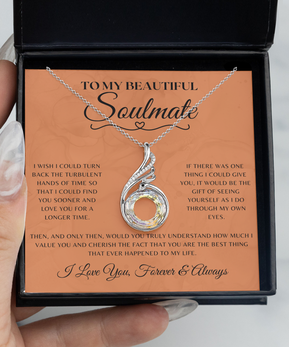 Soulmate Necklace With Message Card, Phoenix Necklace, Soulmate Birthday, Soulmate Anniversary, Soulmate Christmas, Jewelry