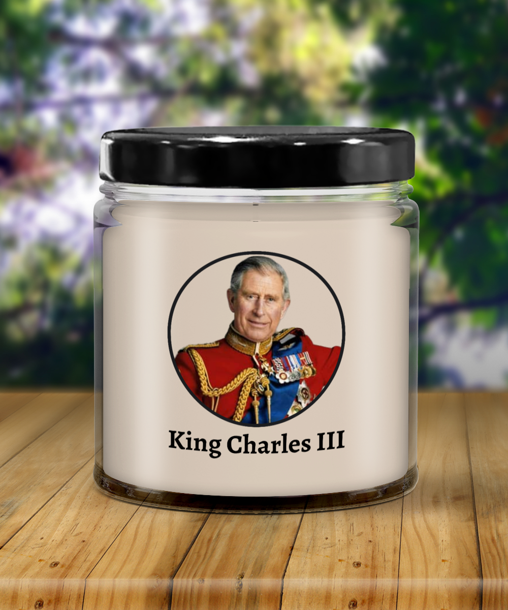 King Charles III Coronation Soy Candle - RIP Queen Elizabeth II Commemorative Memorial Candle - Hail King Charles III