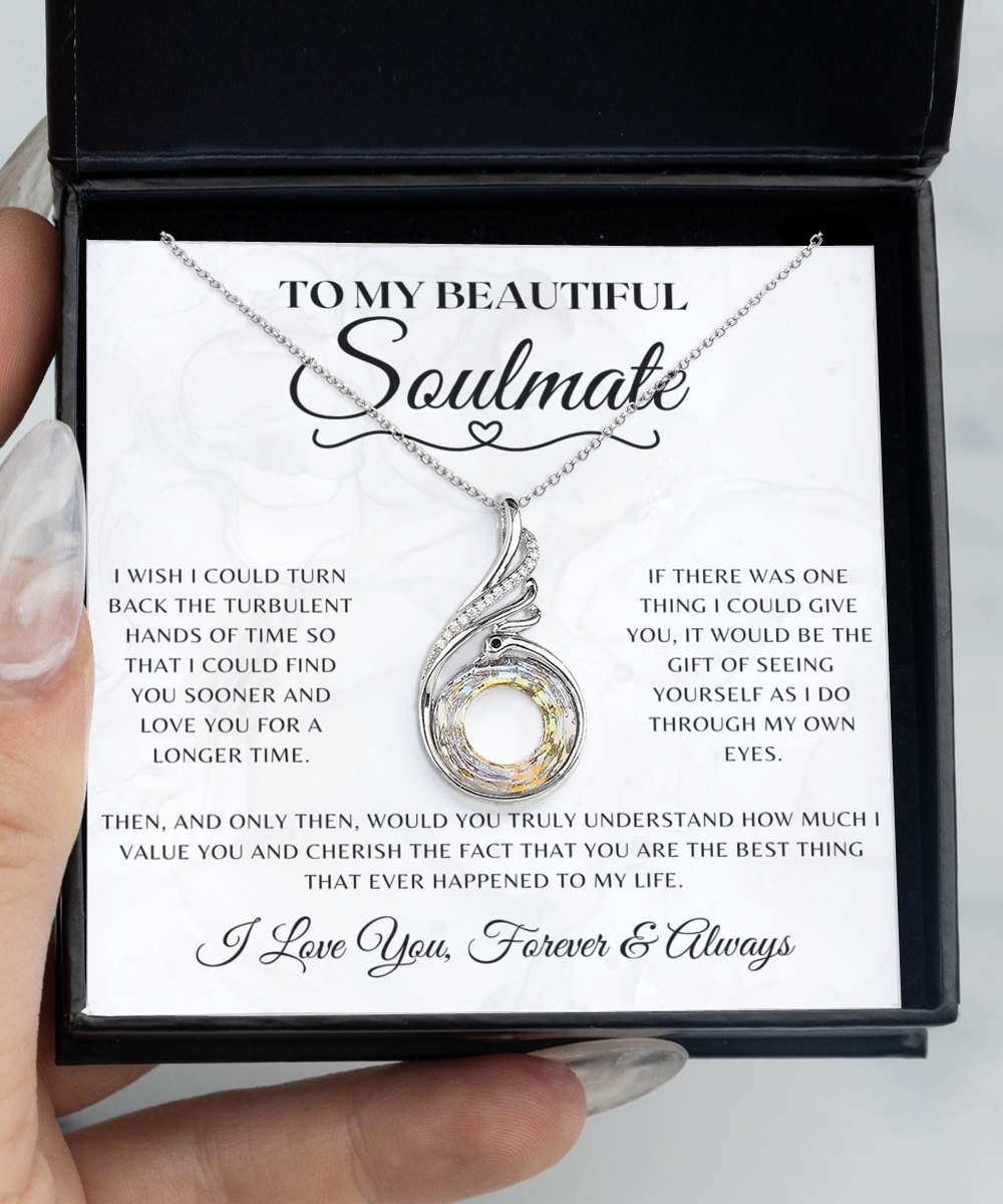 Soulmate Necklace With Message Card, Soulmate Birthday, Soulmate Anniversary, Soulmate Christmas, Phenix Necklace