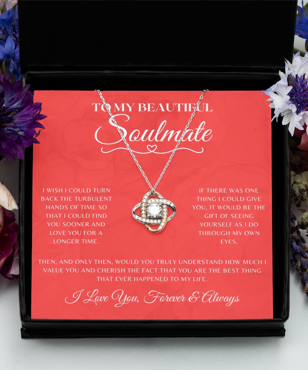 Soulmate Necklace With Message Card, Soulmate Birthday, Soulmate Anniversary, Soulmate Christmas, Rose Gold Necklace