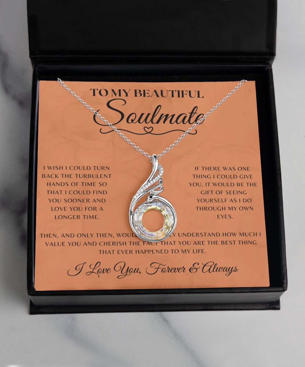 Soulmate Necklace With Message Card, Phoenix Necklace, Soulmate Birthday, Soulmate Anniversary, Soulmate Christmas, Jewelry