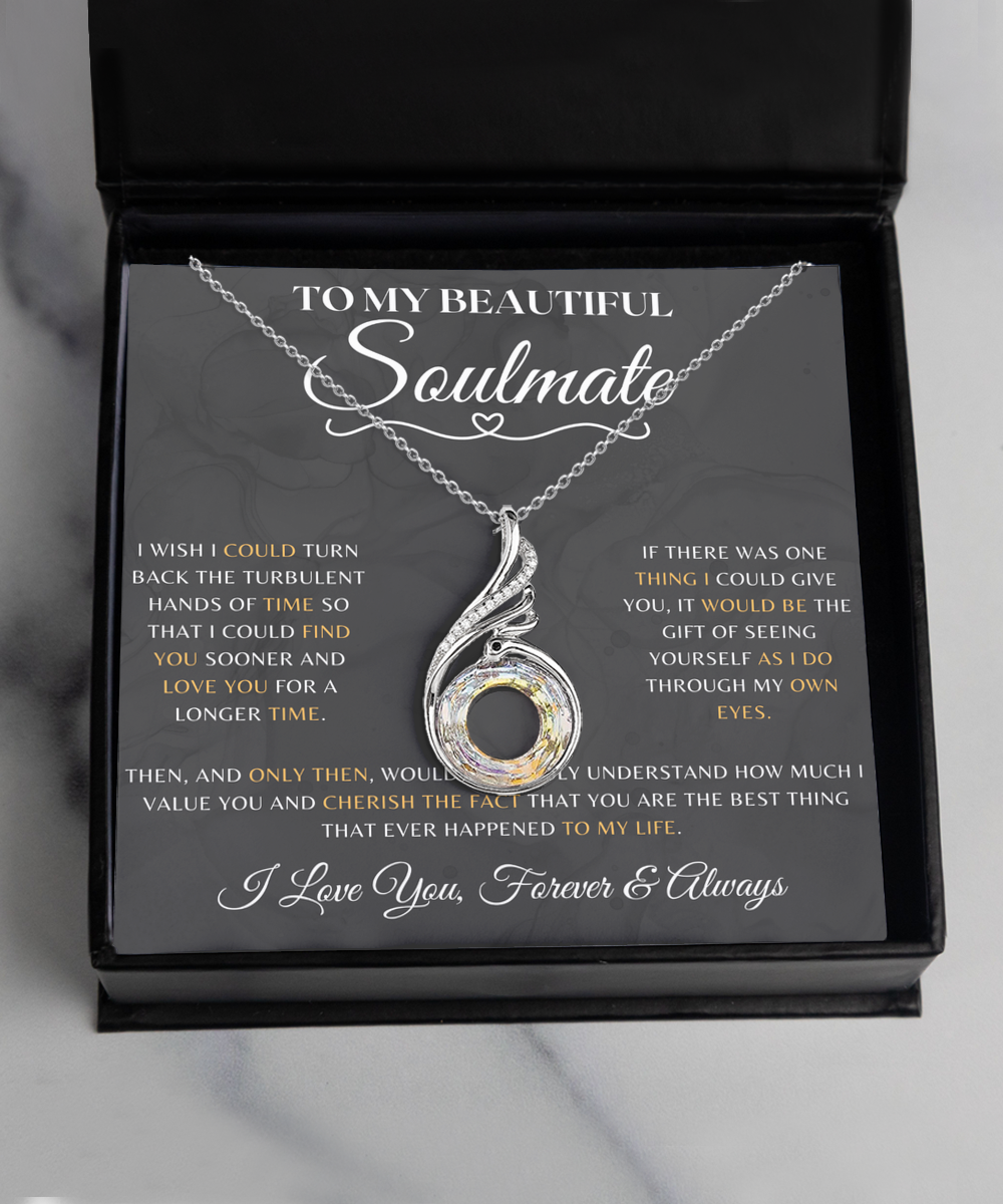 Soulmate Necklace With Message Card, Phoenix Necklace, Soulmate Birthday, Soulmate Anniversary, Soulmate Christmas, Jewelry Necklace