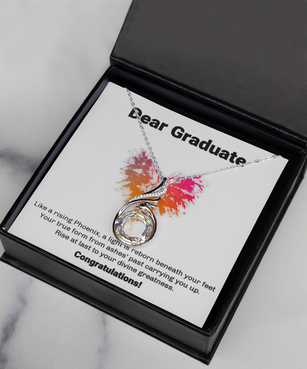 Phoenix Necklace Men - Graduation Necklace For Her - Phoenix Jewelry - PhD Master's Degree Graduation Gift