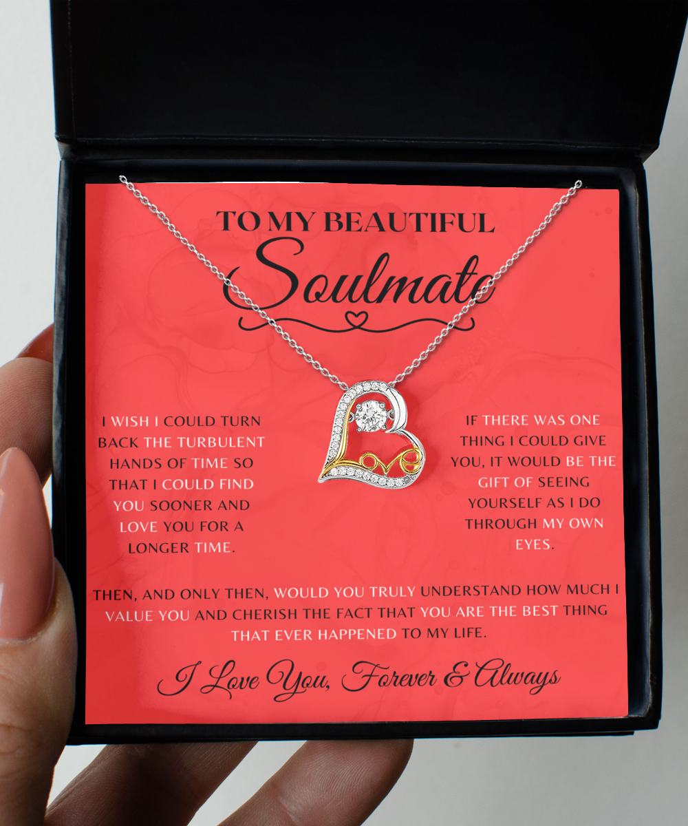 Soulmate Necklace With Message Card, Soulmate Birthday, Soulmate Anniversary, Soulmate Christmas, Phoenix Jewelry Necklace, Heart Dance Necklace