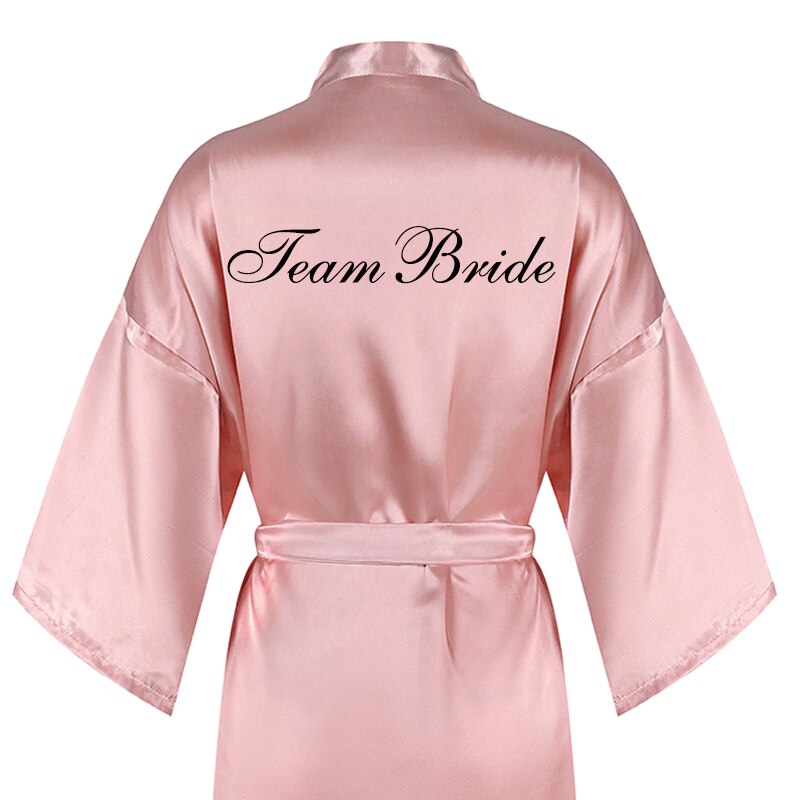 new bridal robe satin Spring autumn bride bridesmaid group Souvenir morning gown wedding bestie pajama party rose gold pink robe