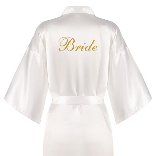 new bridal robe satin Spring autumn bride bridesmaid group Souvenir morning gown wedding bestie pajama party rose gold pink robe