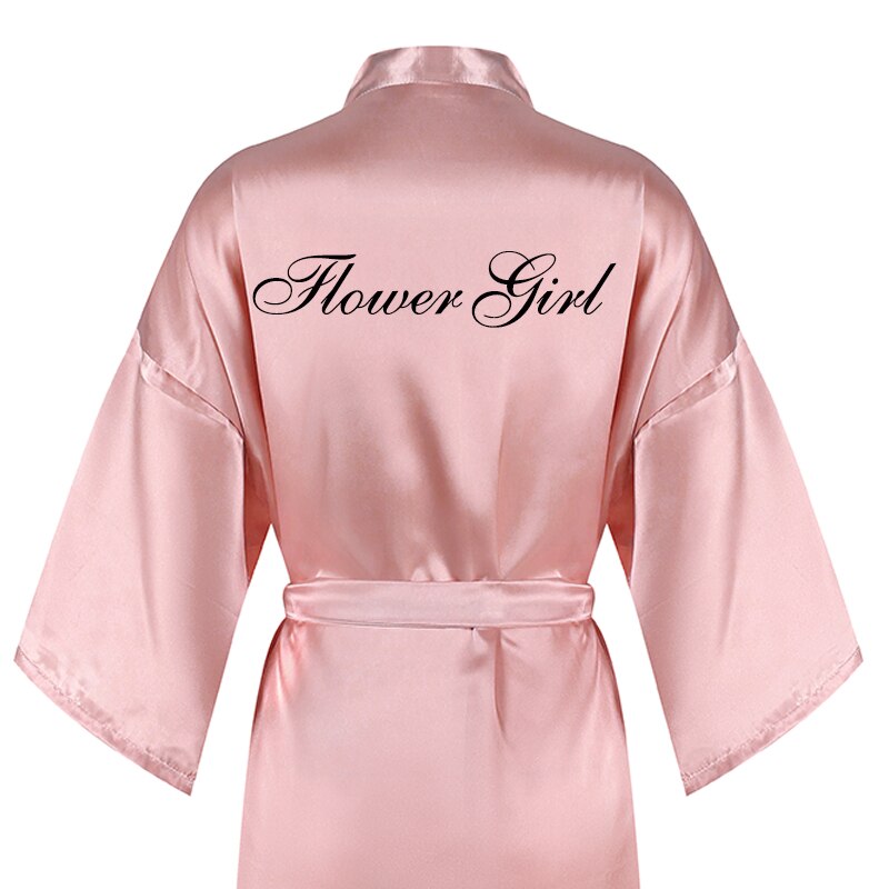 new bridal robe satin Spring autumn bride bridesmaid group Souvenir morning gown wedding bestie pajama party rose gold pink robe