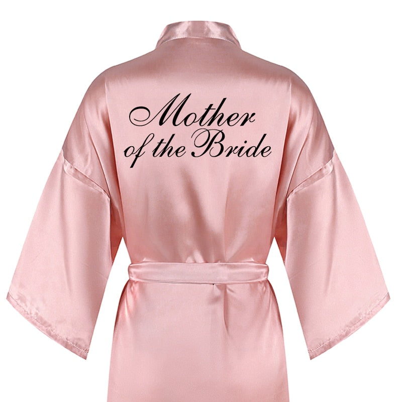 new bridal robe satin Spring autumn bride bridesmaid group Souvenir morning gown wedding bestie pajama party rose gold pink robe