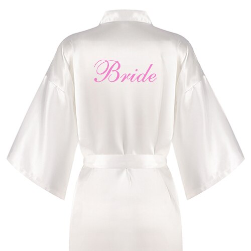 new bridal robe satin Spring autumn bride bridesmaid group Souvenir morning gown wedding bestie pajama party rose gold pink robe