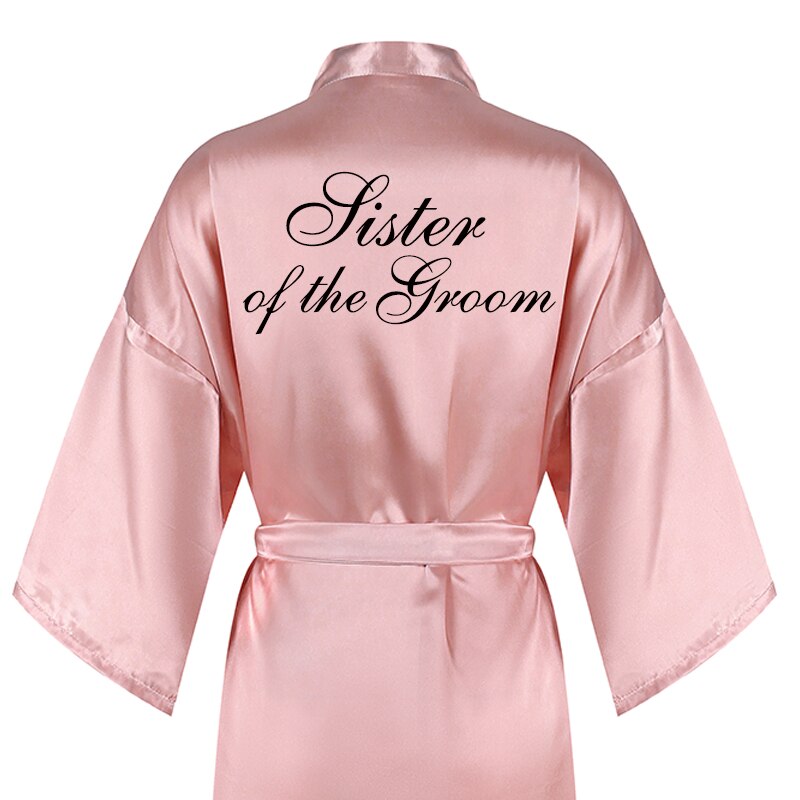 new bridal robe satin Spring autumn bride bridesmaid group Souvenir morning gown wedding bestie pajama party rose gold pink robe
