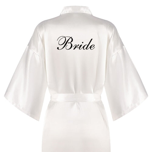 new bridal robe satin Spring autumn bride bridesmaid group Souvenir morning gown wedding bestie pajama party rose gold pink robe