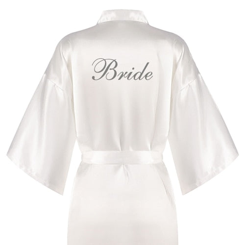 new bridal robe satin Spring autumn bride bridesmaid group Souvenir morning gown wedding bestie pajama party rose gold pink robe