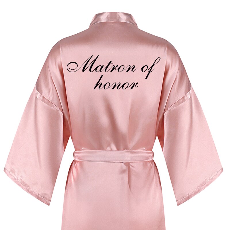 new bridal robe satin Spring autumn bride bridesmaid group Souvenir morning gown wedding bestie pajama party rose gold pink robe